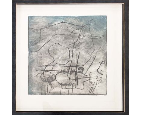 FRED SCHIMMEL (1928-2009) (South Africa), 'Abstract', mono print etching, 53cm x 49cm, signed, framed. 