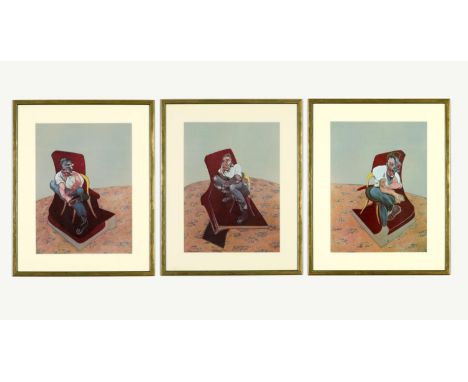 FRANCIS BACON, triptych Portrait of George Dyer, a set of three off-set lithographs, printed by Maeght, 1966, 33 x 25 cm. (Su