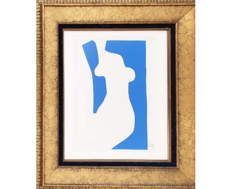 HENRI MATISSE, Neu Bleu VII lithograph, 34cm x 25cm, framed. 
