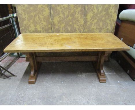 A good quality rustic oak refectory dining table, 75cm high, 201 x 78cm 