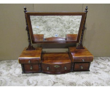 A good quality, substantial Regency mahogany dressing table, with satinwood banded inlaid borders, fitted with five drawer, 6