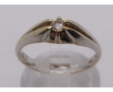 18ct white gold claw set diamond solitaire ring, 0.10ct approx, size N, 3.6g 