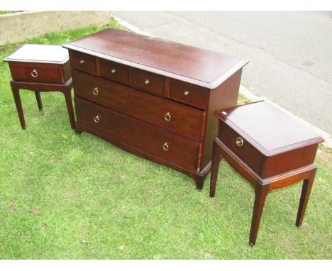 Four Stag bedside cabinets, a Stag chest of drawers and dressing table (6) 