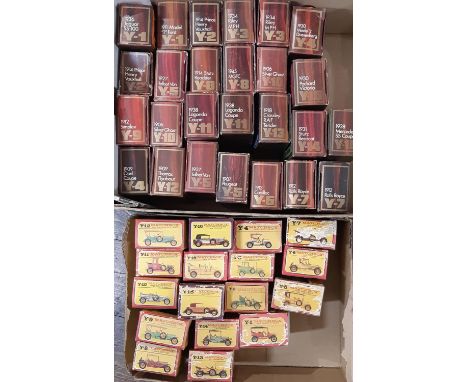 Approx 40 boxed model vehicles by Matchbox, comprising Models of Yesteryear Series in pink/ yellow and woodgrain box styles f