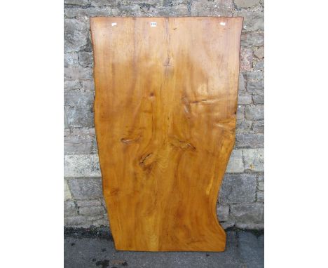 A large elm table top, taken from a single cross-section of timber, how152 x 86cm 