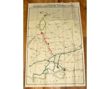 Sketch map - Swindon and Cheltenham extension railway, also showing The London &amp; South Western Railway &amp; The Midland 