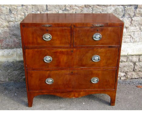 19th century mahogany caddy top chest, two long and two short drawers.90cm wide 