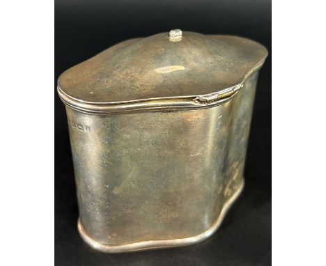An early 20th century silver tea caddy, Birmingham 1910, maker Charles Edwin Turner, 8 cm high, 5 ozs approx 