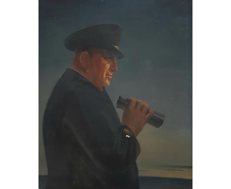 20th century English school, half length portrait of Winston Churchill, signed lower right ‘Hay-Walker’, ‘48, oil on canvas, 