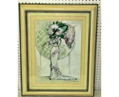 ‘My Fair Lady’, poster design for the 1979 play, watercolour and body colour, signed and titled, framed and glazed, 38 x 28cm