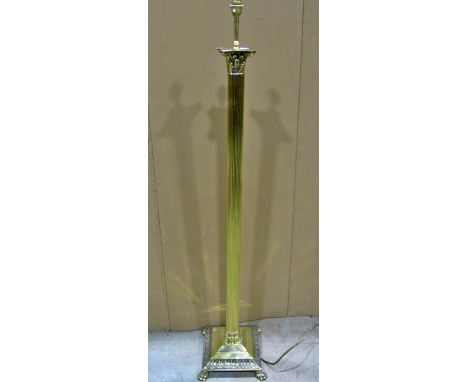 A contemporary brass standard lamp, 137cm high. 