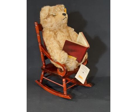 Steiff /Danbury Mint 'Bernard' teddy bear no 654848 with rocking chair, serial no 323, with original  postal box, packaging a