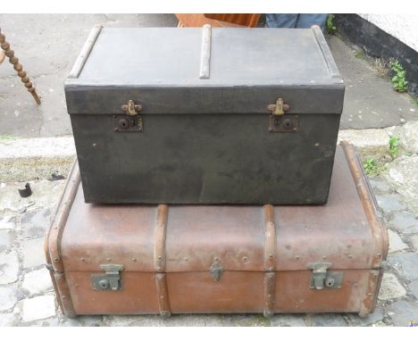 VINTAGE TRAVEL TRUNK AND ONE OTHER TRUNK 