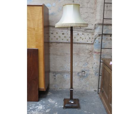 MAHOGANY STANDARD LAMP WITH SHADE 