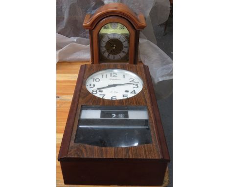 REPRODUCTION TEMPUS FUGIT MANTEL CLOCK AND RHYTHM 30 DAY WALL CLOCK 