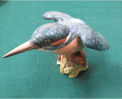 BESWICK GLAZED CERAMIC KINGFISHER 