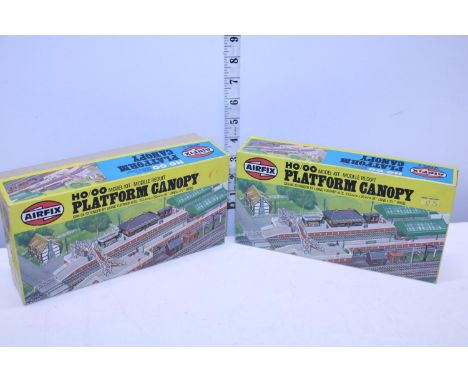 Two boxed Airfix model platform canopies 