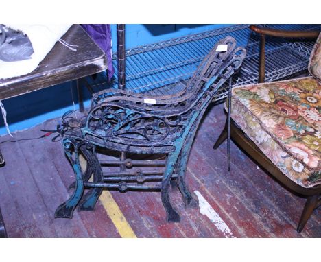 Two sets of vintage cast iron bench ends.  Postage unavailable 