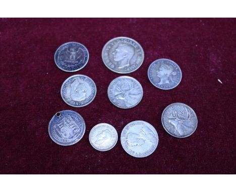 A selection of assorted silver coins 54 grams 