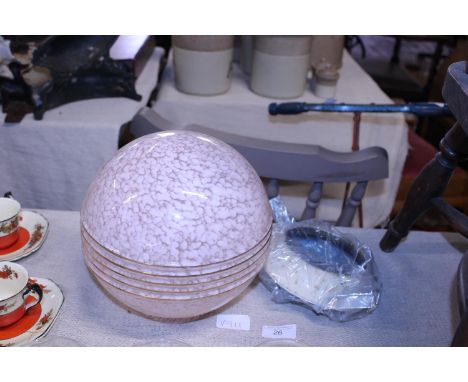 An Art Deco period ceiling light with gallery. Shipping unavailable 