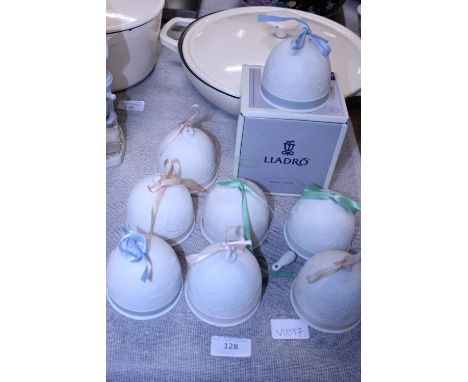 A selection of collectable Lladro ceramic bells 