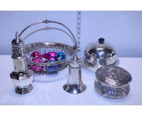 A job lot of assorted silver plated ware and other items 