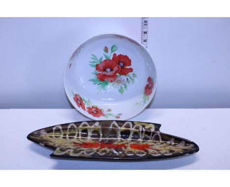 A large Royal Worcester bowl &amp; art pottery dish 