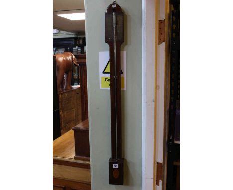 Antique inlaid mahogany stick barometer.