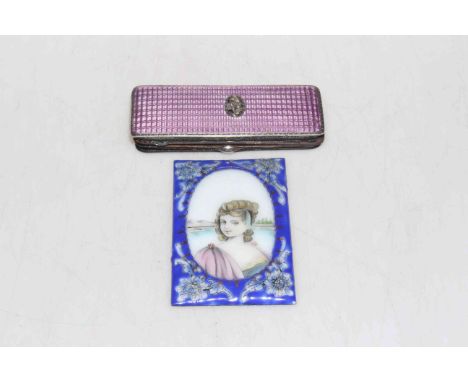 B. Altman &amp; Co needle case with enamel top, and enamel plaque (2).
