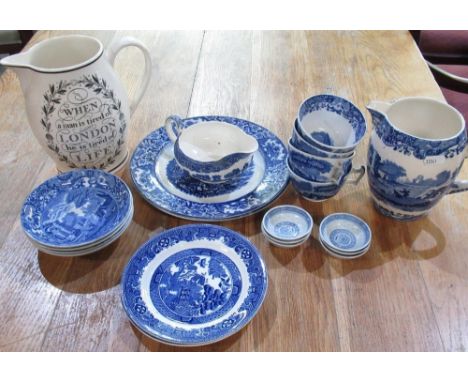 Helen Skelton Collection - Copeland Spode's Italian pattern blue &amp; white tea ware 21pcs, other similar ware, a Wedgwood '