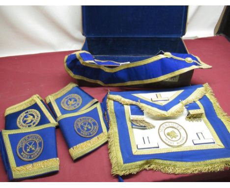 Of Masonic interest - Yorkshire West Riding Toye Kenning &amp; Spencer Ltd, craft apron, two pairs of gloves, and Provincial 