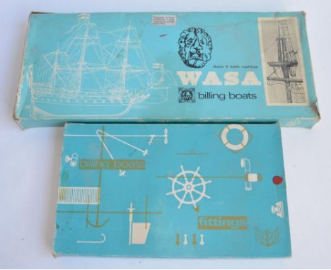 Syd Little Collection - Billings boat plank on frame wood model kit 1:75 scale Wasa with accessory set 