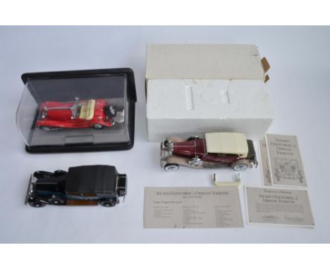 Syd Little Collection - Three 1:24 scale die cast models from Franklin Mint, 1935 Mercedes Benz 500K Special Roadster, excell