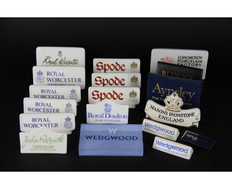 A collection of fifteen ceramic advertising signs, to include; 3 x Spode 11cm wide, 3 x Royal Worcester 10.5cm wide, Royal Do