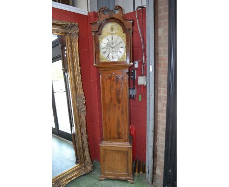 An Edwardian mahogany musical longcase clock, of George III design, 31.5cm brass dial with silvered chapter ring inscribed wi