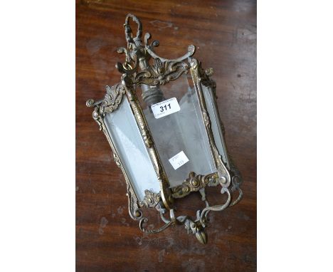 Brass hanging hall lantern