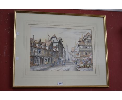 Jan Van Delden 
Dutch Street Scene 
signed, oil on board, framed 