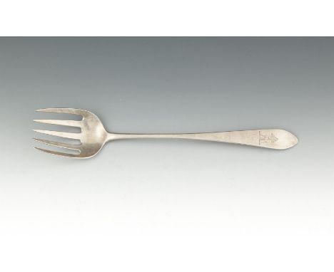 AN IRISH PROVINCIAL GEORGE III SILVER OLD ENGLISH PATTERN PICKLE FORK, Cork, mark of Joseph Gibson (1784-1820), marked ''STER