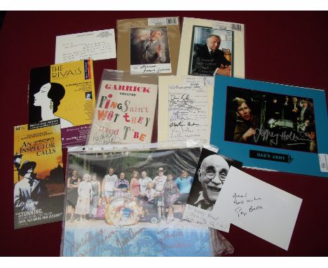 A selection of various entertainment, variety, TV and other signed memorabilia including The Garrick Theatre Things Aint What
