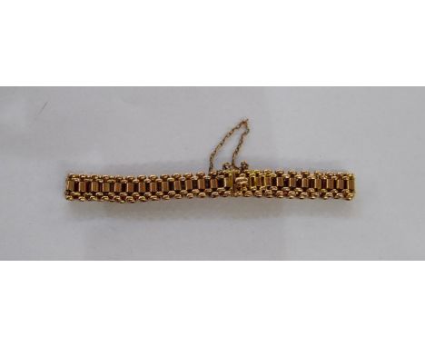 9ct gold single gate style bracelet, rose gold, 13.8g approx.&nbsp;