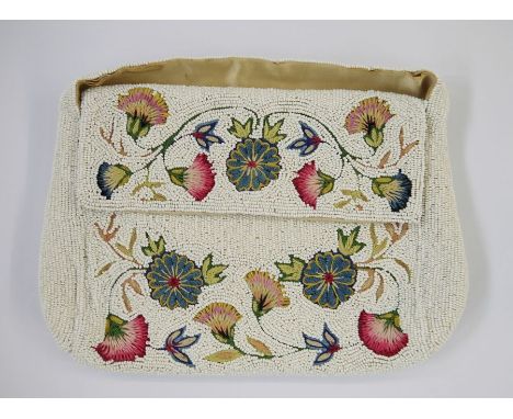 Vintage evening bag, apparently bought by the vendor in the late 1930's in America, with a Continental  ceramic figure group 