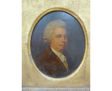UnattributedOil on canvasHead and shoulders portrait of gentleman in a wig, labelled verso 'Samuel Swinton Captain RN' ( died