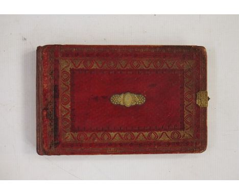 Mid 19th century scrap / sketch book&nbsp;with poems, watercolours, drawings, prints, etc, earliest date 25th December 1824, 