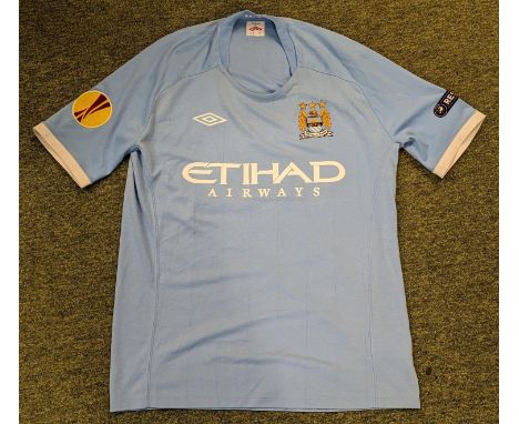 An Umbro Brand Manchester City Jersey worn by Yaya Toure during the 2010-2011 UEFA Championship League Season Size 44 with au
