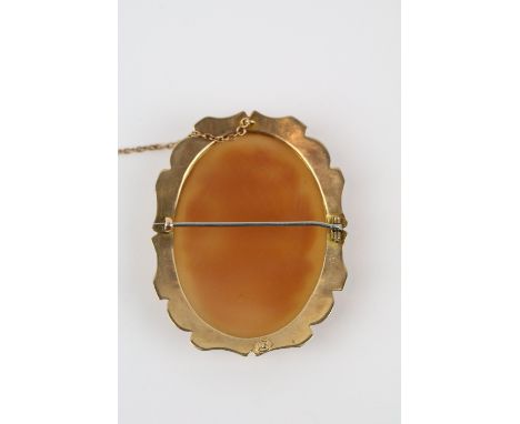 Large Ladies 9ct Gold Portrait Cameo