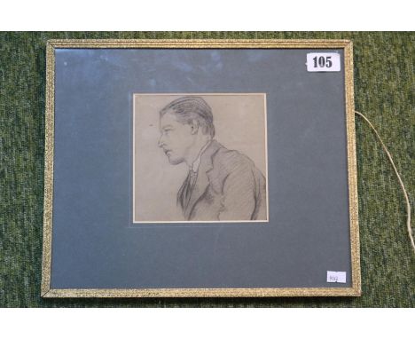 Pencil Sketch on paper of a gentleman Signed Louis Valtat 