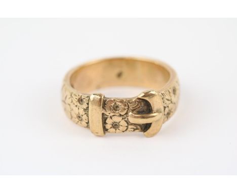 Large Gents 9ct Gold Buckle ring Size Z. 12.9g total weight 
