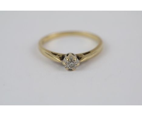 9ct Gold Diamond Solitaire ring 1.5g total weight 
