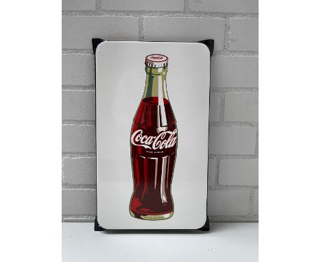 Reproduction Coca-Cola Bottle Enamel Sign Height: 51 cm. Width: 30 cm. Depth: 3 cm. Condition: Very good. Location: The Nethe