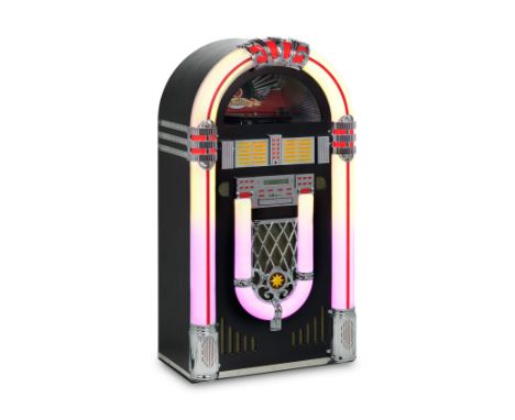 This Jukebox is an absolute eye-catcher in your home, office, bar or restaurant. Because the 50s design with LEDTUBES of the 